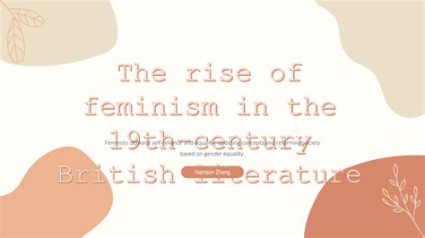 The Development of Feminism in English Literature of the 19th .